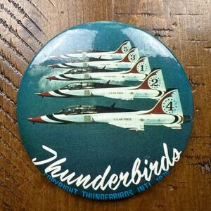 Vintage Air Force Thunderbirds 1979 Military Collectible Pinback Button 3"